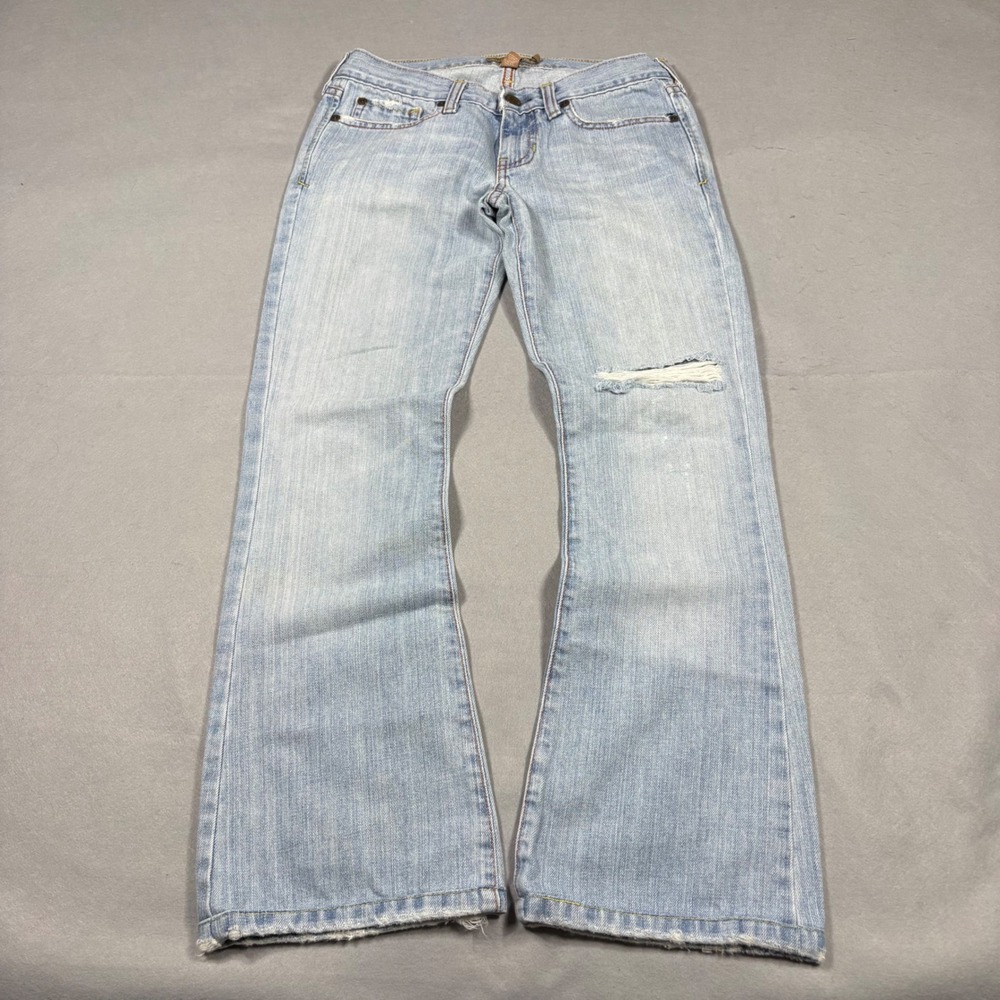 Abercrombie & Fitch Low Rise Flare Bootcut Jeans Light Wash Distressed Size 0S